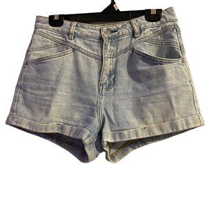 PacSun Los Angeles Women's Light Blue Wash Cuffed Denim Mom Shorts Size 28